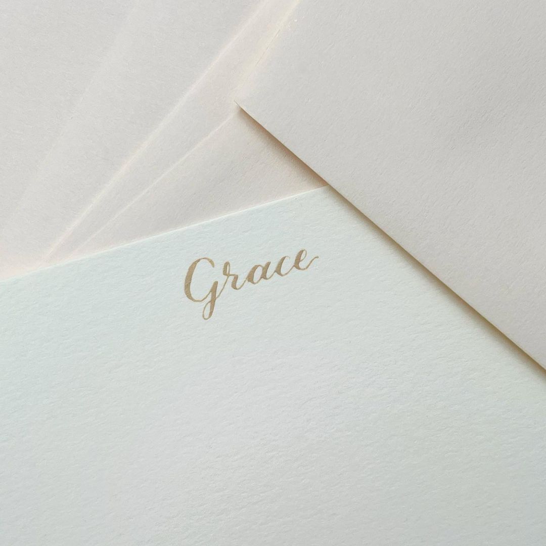 Personalised Note Cards in Cotton