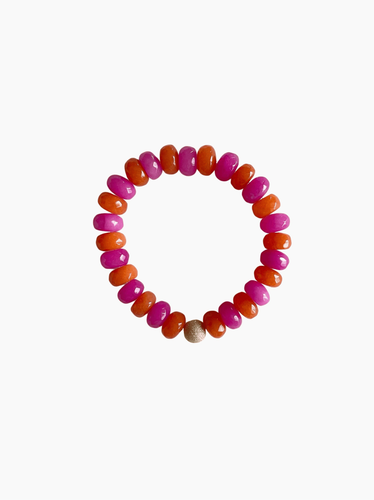 Pink and Orange Beaded Bracelet