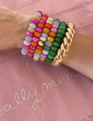 Pink and Orange Beaded Bracelet