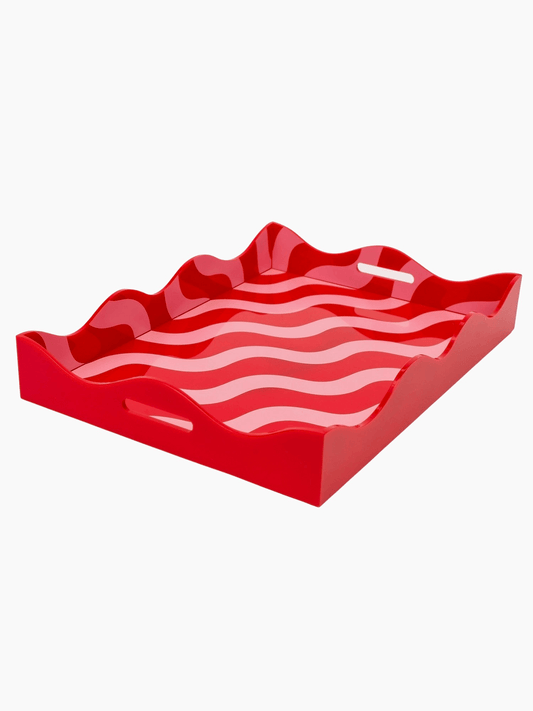 Red and Pink Scallop Tray