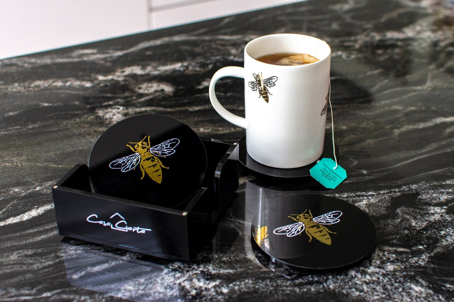 Set of Four Bee Coasters