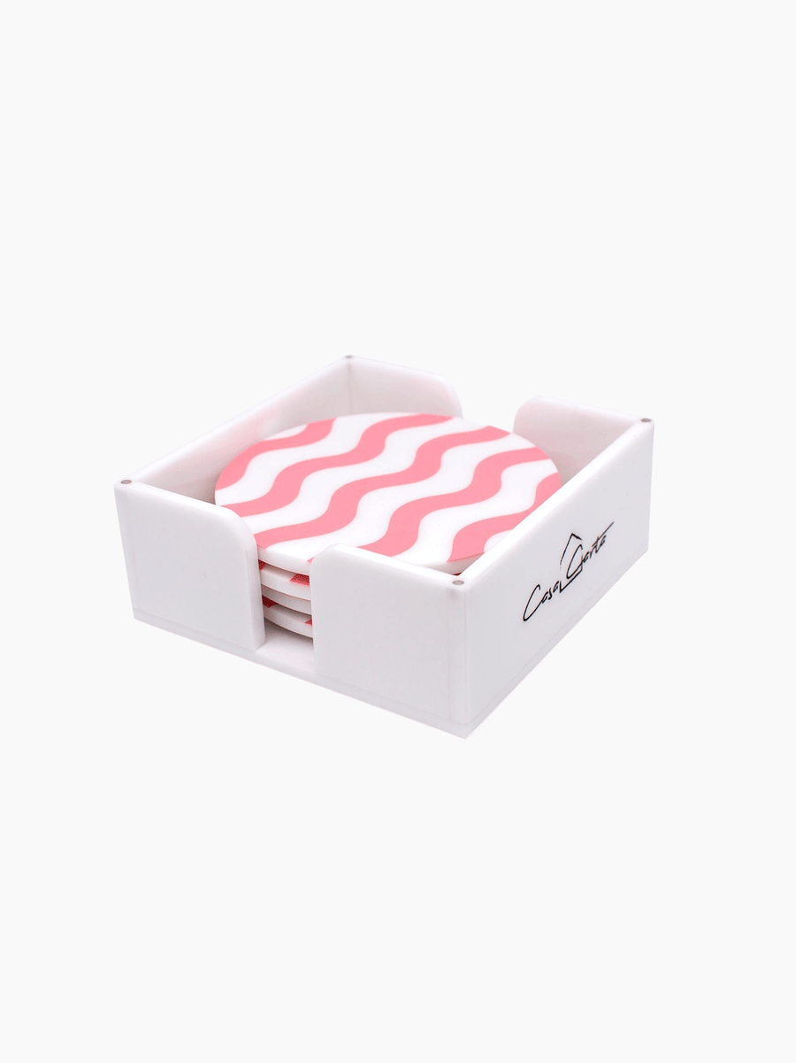 Set of Four Pink Coasters