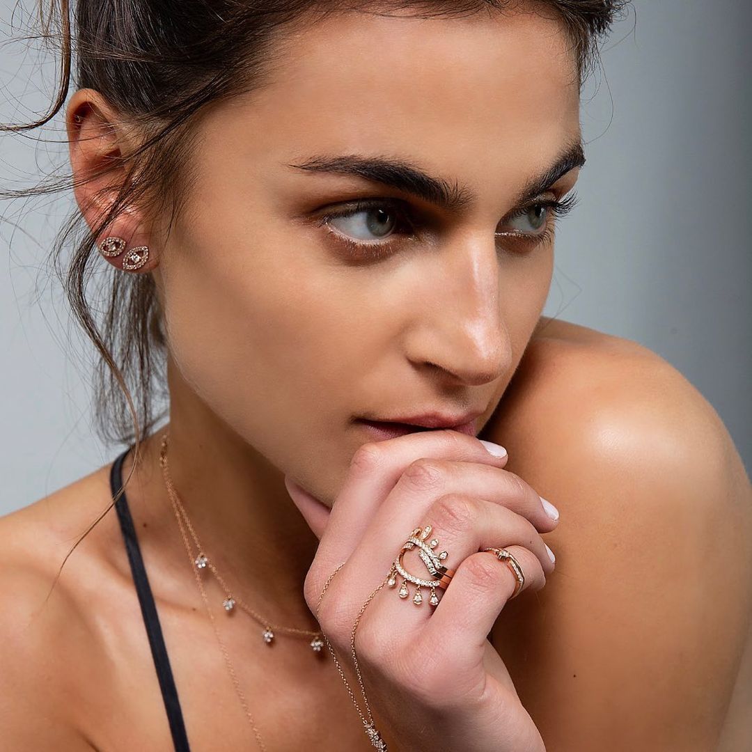 Sharon Eye Diamond Earring in Yellow Gold