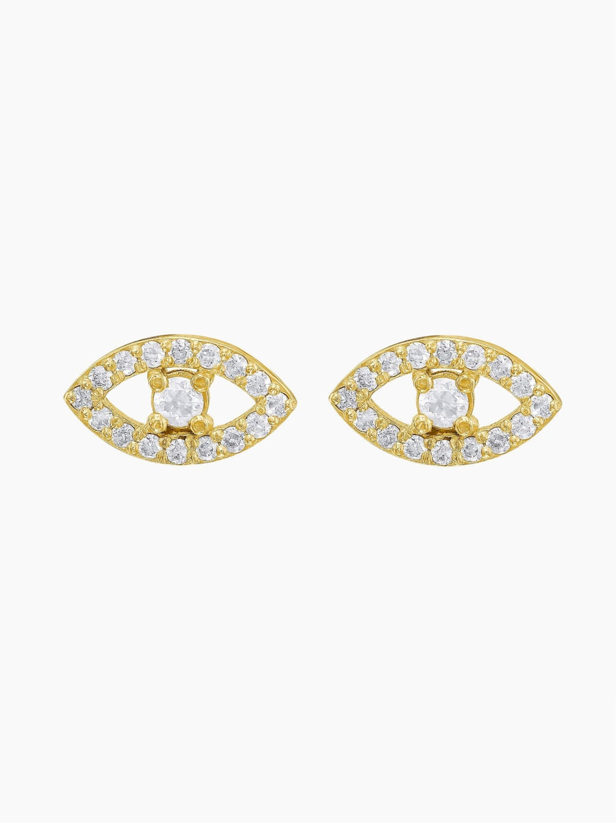 Sharon Eye Diamond Earring in Yellow Gold