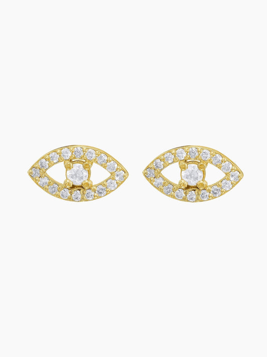 Sharon Eye Diamond Earring in Yellow Gold