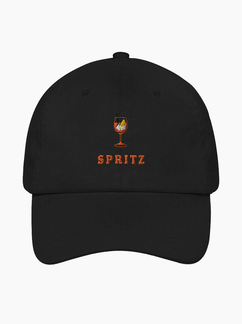 Spritz Embroidered Cap in Black