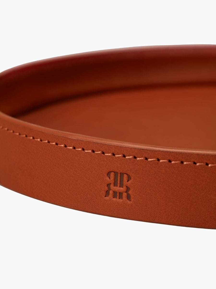 Tan Leather Trinket Tray