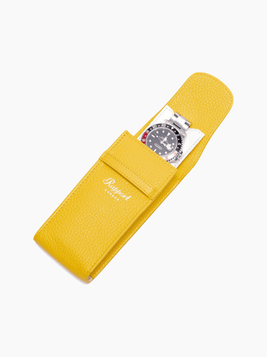 Yellow Leather Watch Pouch