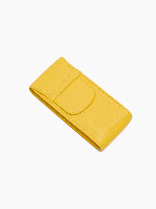 Yellow Leather Watch Pouch